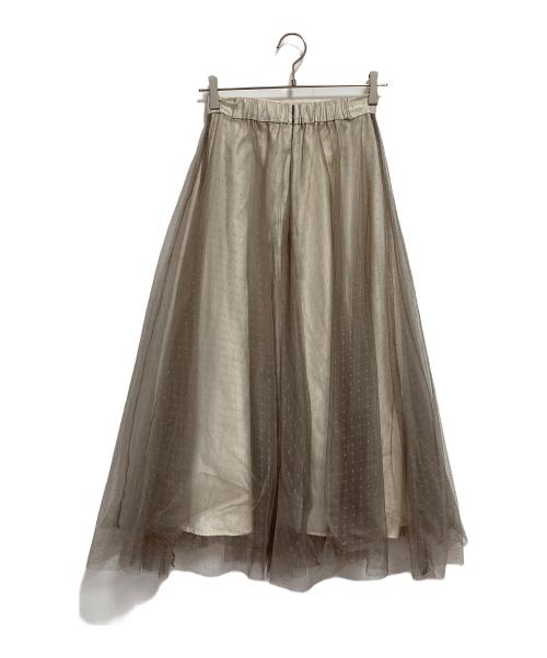 Snidel（スナイデル）Snidel (スナイデル) チュールスカートセットカーディガン ベージュの古着・服飾アイテム