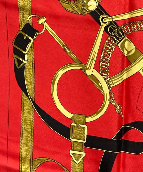 HERMES（エルメス）HERMES (エルメス) カレ90 エプロン・ドール 黄金の拍車  レッドの古着・服飾アイテム