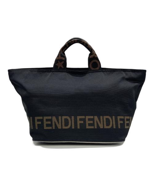 FENDI（フェンディ）FENDI (フェンディ) ロゴトートバッグ ブラックの古着・服飾アイテム