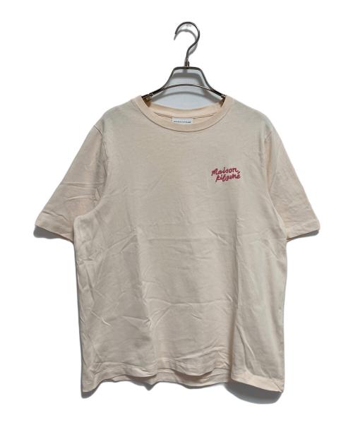 maison kitsune（メゾンキツネ）MAISON KITSUNE (メゾンキツネ) Handwriting Tシャツ ピンク サイズ:不明の古着・服飾アイテム