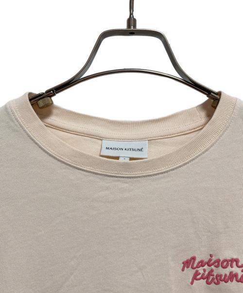 maison kitsune（メゾンキツネ）MAISON KITSUNE (メゾンキツネ) Handwriting Tシャツ ピンク サイズ:不明の古着・服飾アイテム