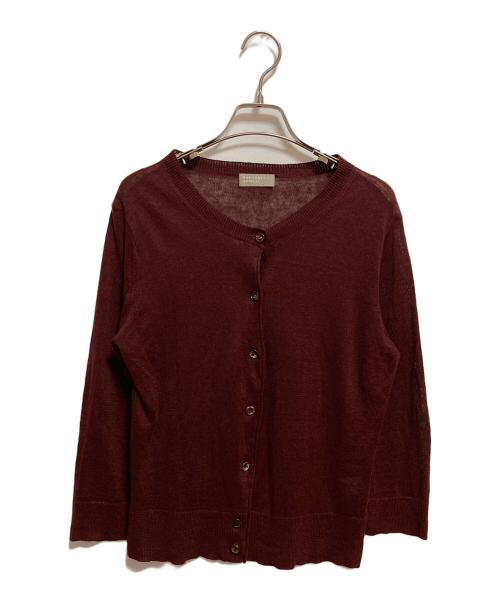 MARGARET HOWELL（マーガレットハウエル）MARGARET HOWELL (マーガレットハウエル) リネンニットカーディガン ボルドー サイズ:2の古着・服飾アイテム