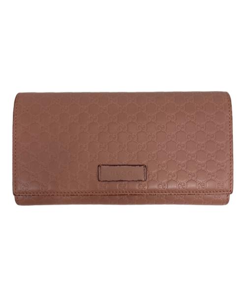 GUCCI（グッチ）GUCCI (グッチ) マイクログッチシマ 長財布 ピンクの古着・服飾アイテム