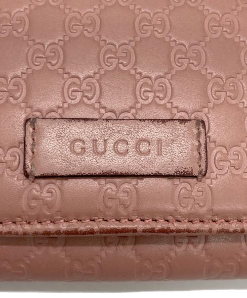 GUCCI（グッチ）GUCCI (グッチ) マイクログッチシマ 長財布 ピンクの古着・服飾アイテム