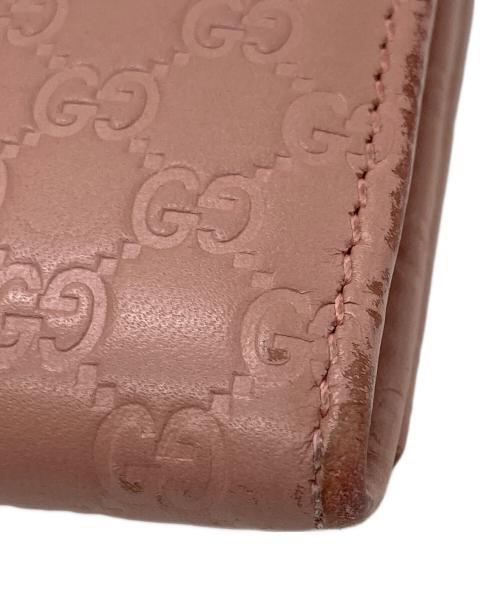 GUCCI（グッチ）GUCCI (グッチ) マイクログッチシマ 長財布 ピンクの古着・服飾アイテム
