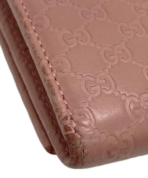 GUCCI（グッチ）GUCCI (グッチ) マイクログッチシマ 長財布 ピンクの古着・服飾アイテム