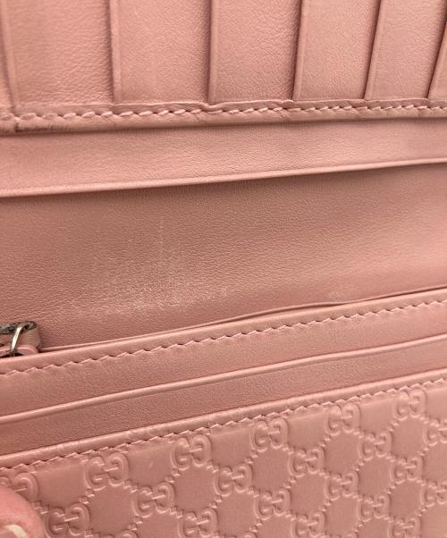 GUCCI（グッチ）GUCCI (グッチ) マイクログッチシマ 長財布 ピンクの古着・服飾アイテム