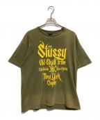 stussyステューシー）の古着「Old Skull Tribe tシャツ」｜グリーン×イエロー