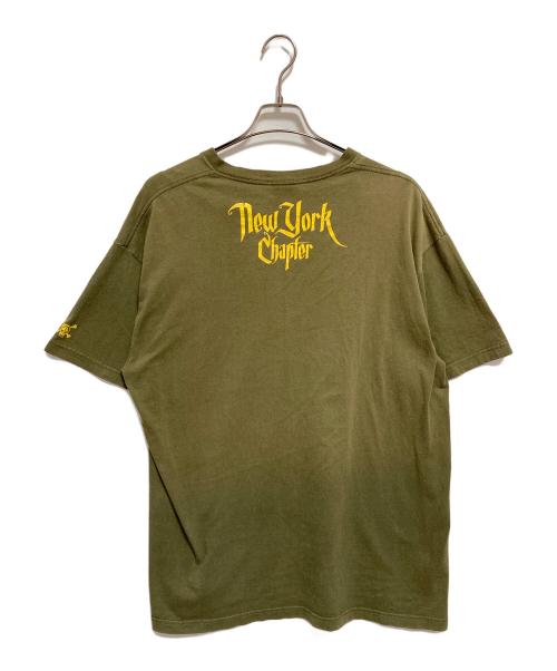 stussy（ステューシー）stussy (ステューシー) Old Skull Tribe tシャツ グリーン×イエロー サイズ:XLの古着・服飾アイテム