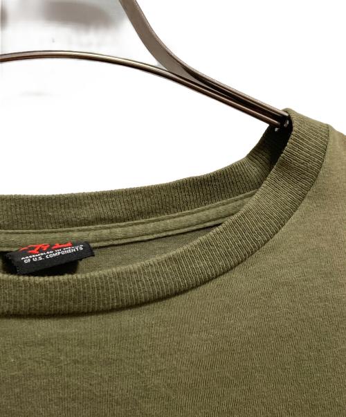 stussy（ステューシー）stussy (ステューシー) Old Skull Tribe tシャツ グリーン×イエロー サイズ:XLの古着・服飾アイテム