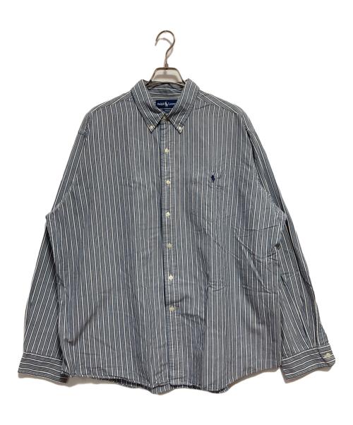 RALPH LAUREN（ラルフローレン）RALPH LAUREN (ラルフローレン) ストライプBDシャツ ブルー サイズ:XXLの古着・服飾アイテム