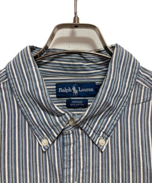 RALPH LAUREN（ラルフローレン）RALPH LAUREN (ラルフローレン) ストライプBDシャツ ブルー サイズ:XXLの古着・服飾アイテム