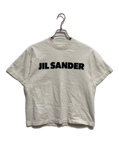 JIL SANDER（ジルサンダー）JIL SANDER (ジルサンダー) オーバーサイズロゴプリントtシャツ ホワイト×ブラック サイズ:XSの古着・服飾アイテム