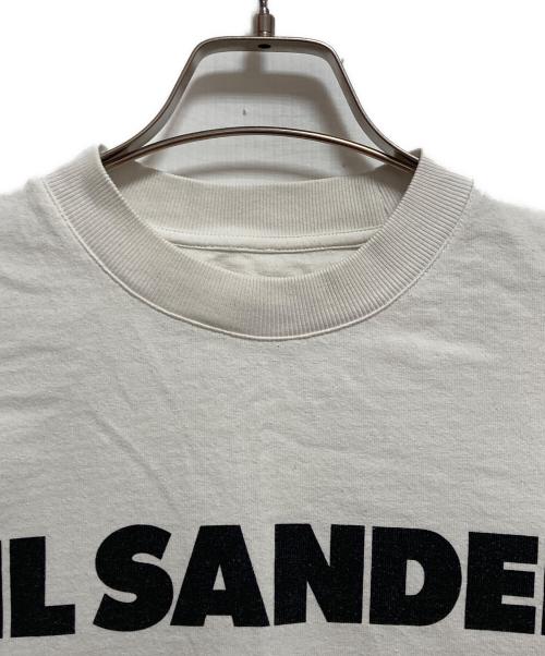 JIL SANDER（ジルサンダー）JIL SANDER (ジルサンダー) オーバーサイズロゴプリントtシャツ ホワイト×ブラック サイズ:XSの古着・服飾アイテム
