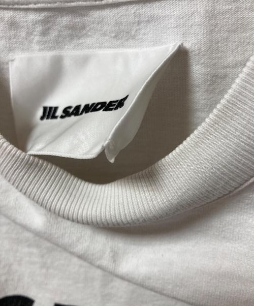 JIL SANDER（ジルサンダー）JIL SANDER (ジルサンダー) オーバーサイズロゴプリントtシャツ ホワイト×ブラック サイズ:XSの古着・服飾アイテム