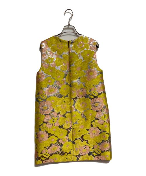 MSGM（エムエスジーエム）MSGM (エムエスジーエム) ホイルフラワージャガードノースリーブワンピース イエロー サイズ:M（40）の古着・服飾アイテム