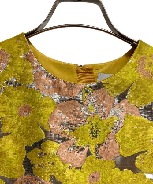 MSGM（エムエスジーエム）MSGM (エムエスジーエム) ホイルフラワージャガードノースリーブワンピース イエロー サイズ:M（40）の古着・服飾アイテム