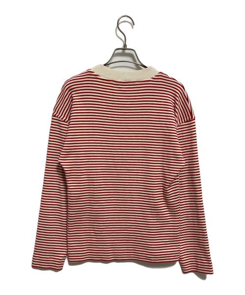 CELINE（セリーヌ）CELINE (セリーヌ) ボーダーカットソー レッド×ベージュ サイズ:XSの古着・服飾アイテム