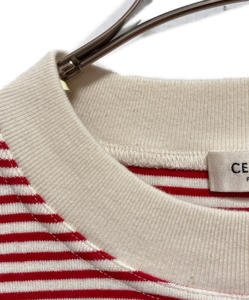 CELINE（セリーヌ）CELINE (セリーヌ) ボーダーカットソー レッド×ベージュ サイズ:XSの古着・服飾アイテム