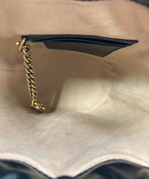 GUCCI（グッチ）GUCCI (グッチ) GGマーモント スモールバケットバッグ ブラックの古着・服飾アイテム