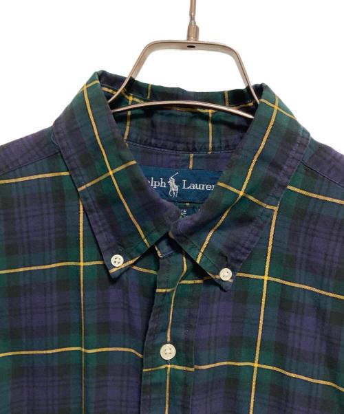 POLO RALPH LAUREN（ポロ・ラルフローレン）POLO RALPH LAUREN (ポロ・ラルフローレン) チェックシャツ ネイビー×グリーン サイズ:XLの古着・服飾アイテム