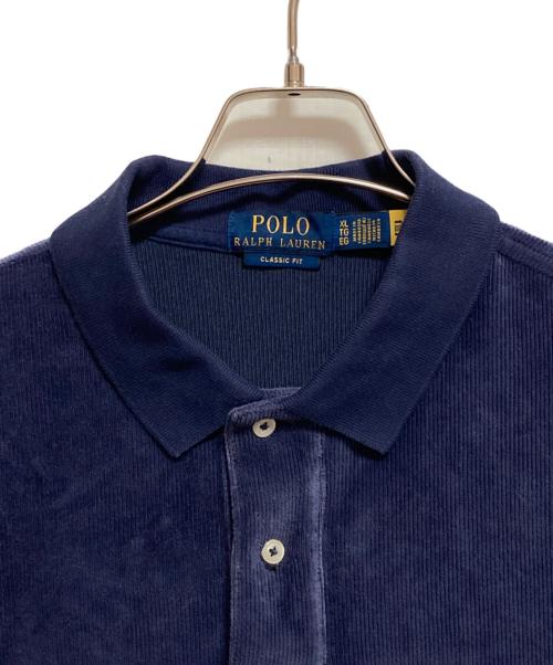 POLO RALPH LAUREN（ポロ・ラルフローレン）POLO RALPH LAUREN (ポロ・ラルフローレン) コーデュロイポロシャツ ネイビー サイズ:XLの古着・服飾アイテム