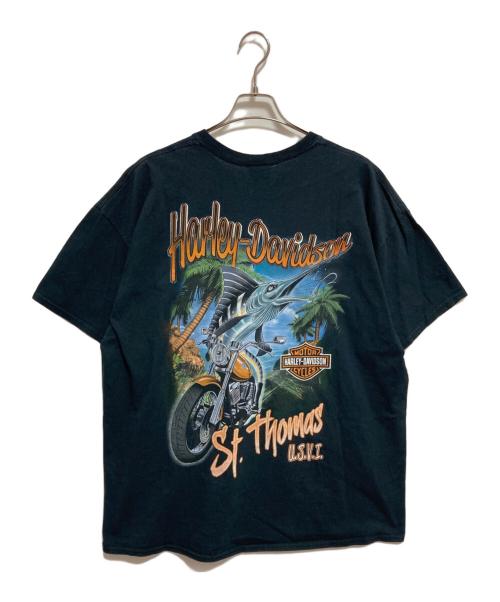HARLEY-DAVIDSON（ハーレーダビッドソン）HARLEY-DAVIDSON (ハーレーダビッドソン) プリントTシャツ ネイビー サイズ:2XLの古着・服飾アイテム