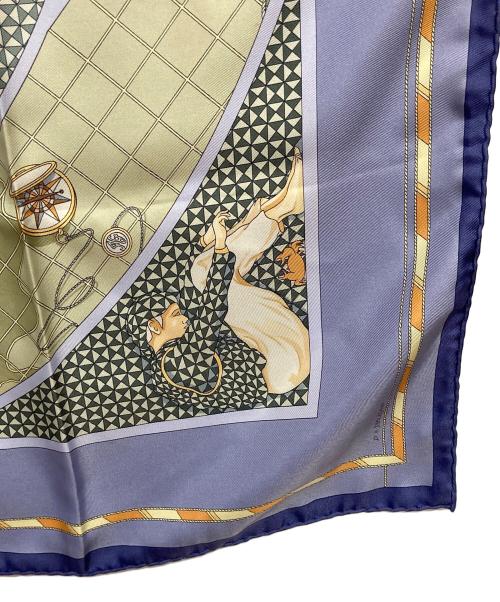 HERMES（エルメス）HERMES (エルメス) カレ90 シルクスカーフ ブルーの古着・服飾アイテム