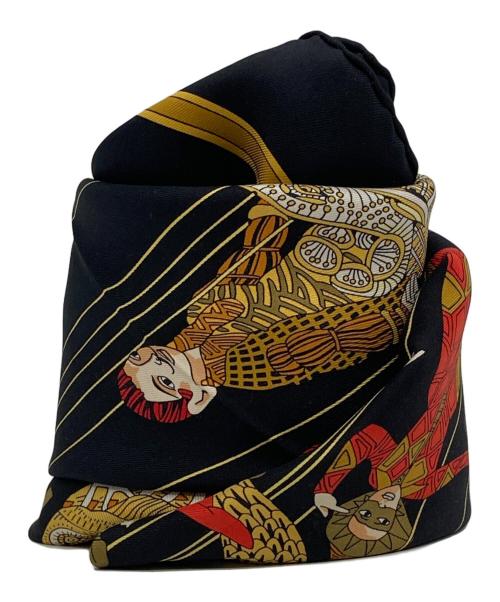 HERMES（エルメス）HERMES (エルメス) カレ90 シルクスカーフ ブラックの古着・服飾アイテム