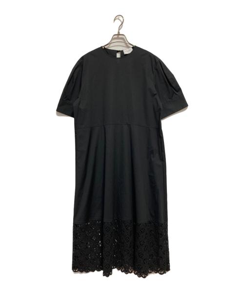 UNITED ARROWS（ユナイテッドアローズ）UNITED ARROWS (ユナイテッドアローズ) ラッセルレース コンビ ワンピース ブラック サイズ:36の古着・服飾アイテム