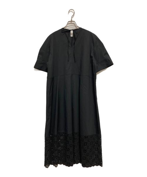 UNITED ARROWS（ユナイテッドアローズ）UNITED ARROWS (ユナイテッドアローズ) ラッセルレース コンビ ワンピース ブラック サイズ:36の古着・服飾アイテム