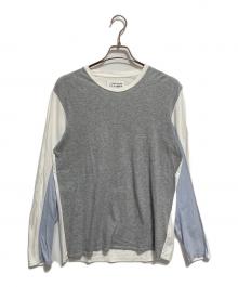 Maison Margiela（メゾンマルジェラ）の古着「切替ロングスリーブカットソー」｜グレー×ホワイト