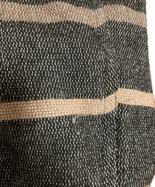 RRL（ダブルアールエル）RRL (ダブルアールエル) STRIPE BLANKET W/NYLON QUILTING SHIRTS JACKET グレー×ベージュ サイズ:XLの古着・服飾アイテム