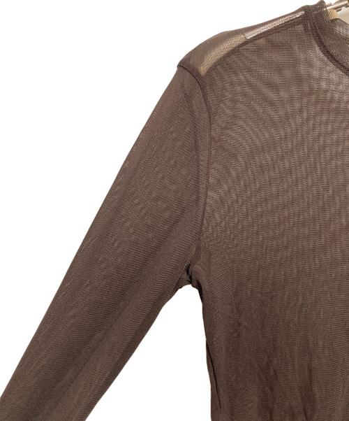 TODAYFUL（トゥデイフル）TODAYFUL (トゥデイフル) Asymmetry Mesh Tops ブラウン サイズ:FREEの古着・服飾アイテム