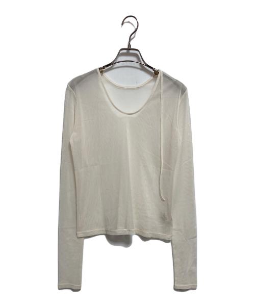 anuke（アンヌーク）anuke (アンヌーク) 2way Sheer Tops アイボリー サイズ:FREEの古着・服飾アイテム