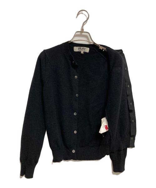 PLAY COMME des GARCONS（プレイコムデギャルソン）PLAY COMME des GARCONS (プレイコムデギャルソン) ハートロゴ ワッペン カーディガン ブラック サイズ:Sの古着・服飾アイテム