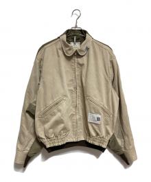 MIHARA YASUHIRO（ミハラヤスヒロ）の古着「Front Back Combined Zip-up Jacket」｜ベージュ×オリーブ