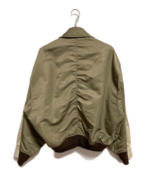 MIHARA YASUHIRO（ミハラヤスヒロ）MIHARA YASUHIRO (ミハラヤスヒロ) Front Back Combined Zip-up Jacket ベージュ×オリーブ サイズ:40の古着・服飾アイテム