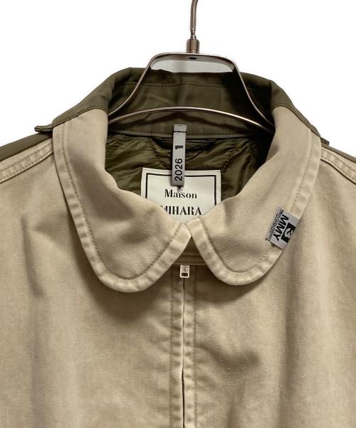MIHARA YASUHIRO（ミハラヤスヒロ）MIHARA YASUHIRO (ミハラヤスヒロ) Front Back Combined Zip-up Jacket ベージュ×オリーブ サイズ:40の古着・服飾アイテム