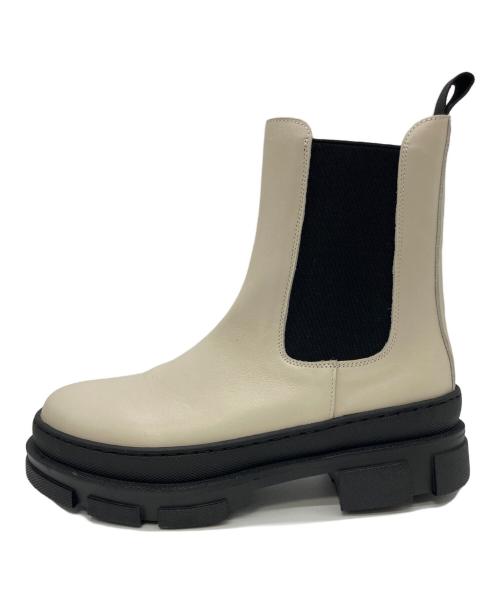 Spick and Span（スピック＆スパン）Spick and Span (スピック＆スパン) REMMEサイドゴアブーツ ベージュ×ブラック サイズ:38の古着・服飾アイテム