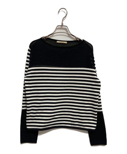 Curensology（カレンソロジー）Curensology (カレンソロジー) シアーボーダーニット ブラック サイズ:FREEの古着・服飾アイテム