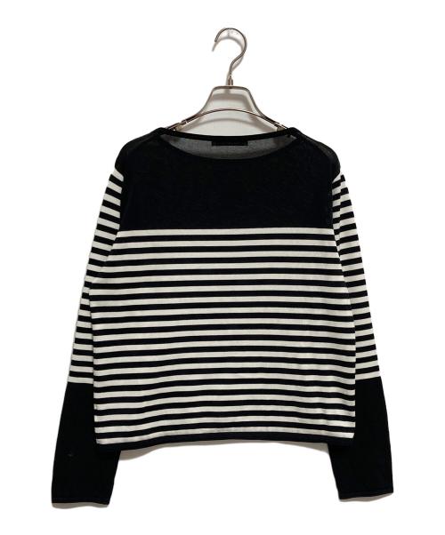 Curensology（カレンソロジー）Curensology (カレンソロジー) シアーボーダーニット ブラック サイズ:FREEの古着・服飾アイテム