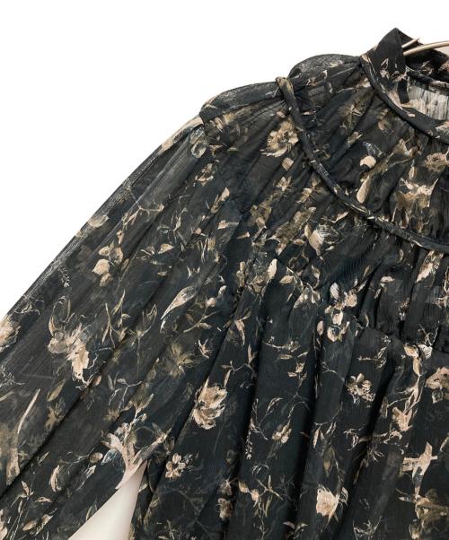 heliopole（エリオポール）heliopole (エリオポール) DEVEAUX CHIFFON FRILL OP ネイビー サイズ:38の古着・服飾アイテム