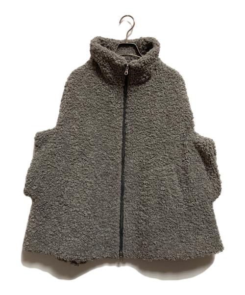 THREE DOTS（スリードッツ）THREE DOTS (スリードッツ) プードルボアポンチョ グレー サイズ:S 未使用品の古着・服飾アイテム
