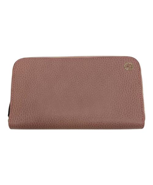 GUCCI（グッチ）GUCCI (グッチ) インターロッキング ラウンドファスナー長財布 ピンクの古着・服飾アイテム