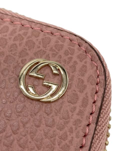 GUCCI（グッチ）GUCCI (グッチ) インターロッキング ラウンドファスナー長財布 ピンクの古着・服飾アイテム