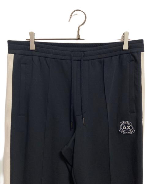 ARMANI EXCHANGE（アルマーニ エクスチェンジ）ARMANI EXCHANGE (アルマーニ エクスチェンジ) AXロゴ サイドテープ スウェットパンツ ブラック サイズ:Lの古着・服飾アイテム