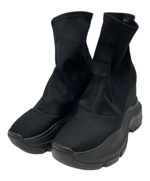 YELLO（イエロ）YELLO (イエロ) DOUBLE SNEAKER SHORT BOOTS ブラック サイズ:Lの古着・服飾アイテム