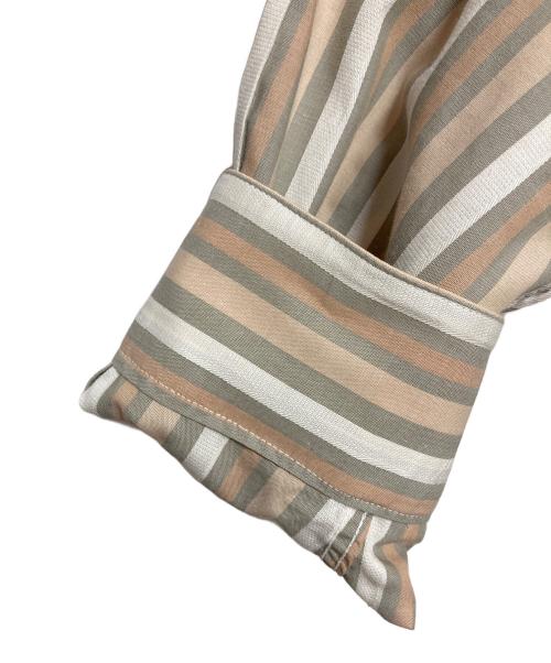 IM ISSEY MIYAKE（アイエムイッセイミヤケ）im issey miyake (アイエムイッセイミヤケ) ストライプシャツ ベージュ サイズ:Mの古着・服飾アイテム