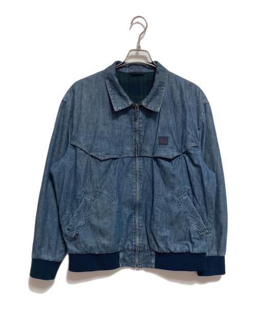PAPAS（パパス）PAPAS (パパス) ロゴ刺繍シャンブレーデニムブルゾン ネイビー サイズ:50の古着・服飾アイテム